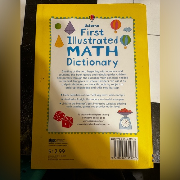 Usborne - Illustrated Math Dictionary/Reference book - Like New - Picture 2 of 2